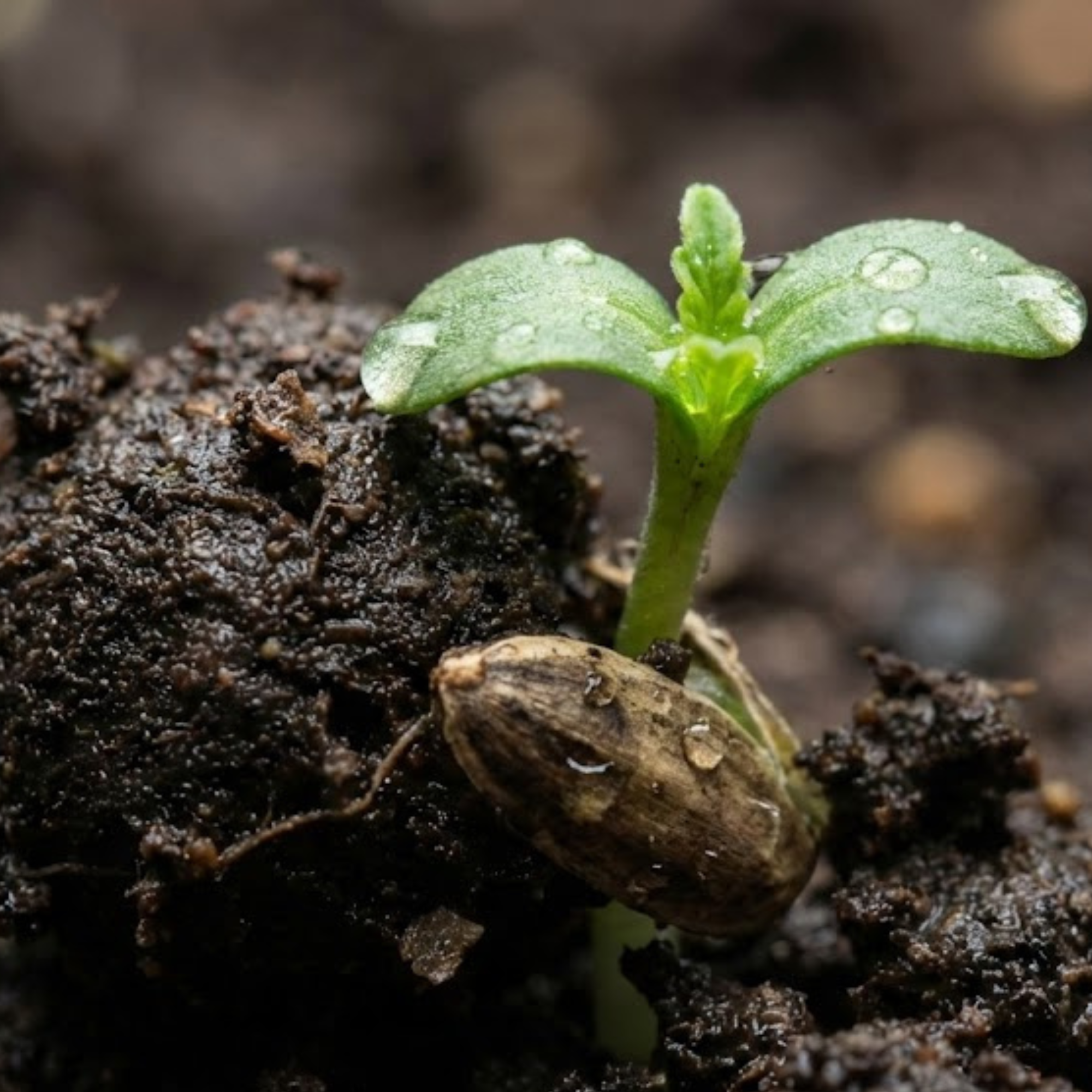 Seed sprouting from soil